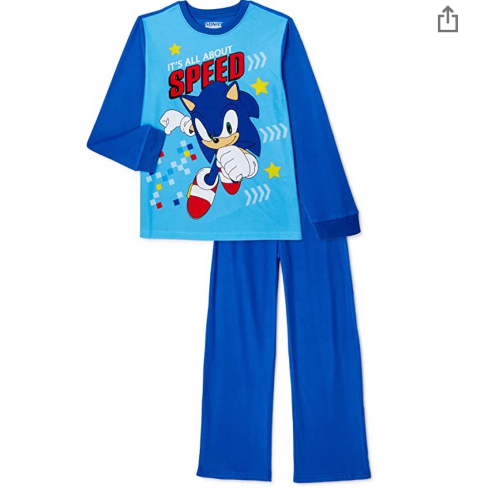 NWT SEGA Sonic the Hedgehog Pajamas Size 6/7